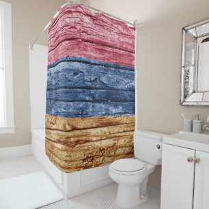 Armenische Holzflagge Duschvorhang