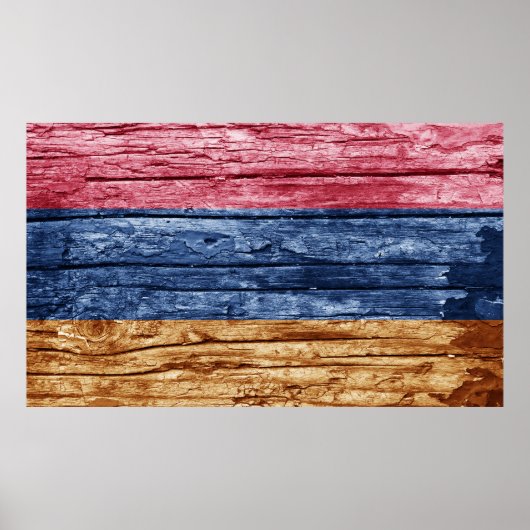 Armenische Holzflagge Poster (Vorne)