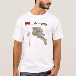 Armenische Karte + Flagge + T - Shirt