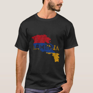 Armenische Karte und Flagge Souvenir beunruhigte A T-Shirt