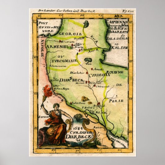 Armenische Karte von 1684 Poster (Vorne)