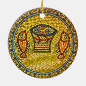 Armenische Keramik Fisch und Wein Keramik Ornament (Hinten)