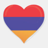 Armenische Liebe Flaggenstempel Herz-Aufkleber (Vorderseite)