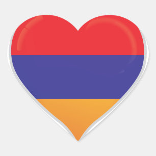 Armenische Liebe Flaggenstempel Herz-Aufkleber