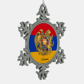 Armenische Schneeflocke, armenische Flagge Schneeflocken Zinn-Ornament (Links)