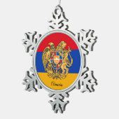 Armenische Schneeflocke, armenische Flagge Schneeflocken Zinn-Ornament (Rechts)