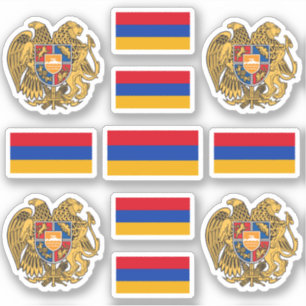 Armenische Staatssymbole/Wappen und Flagge Aufkleber