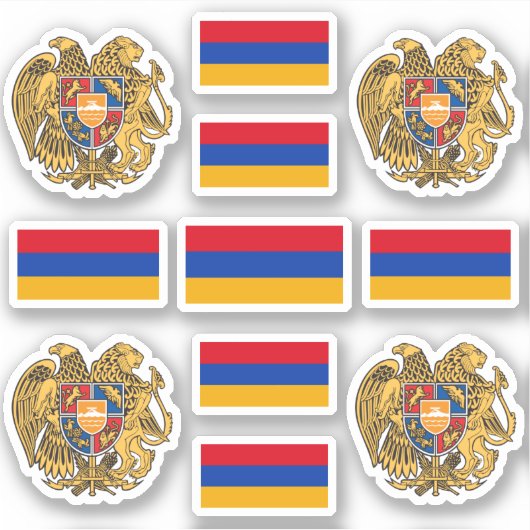 Armenische Staatssymbole/Wappen und Flagge Aufkleber (Vorderseite)