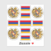 Armenische Staatssymbole/Wappen und Flagge Aufkleber (Blatt)