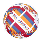 Armenische und armenische Flagge mit Ihrem Namen Baseball (Vorderseite Links)