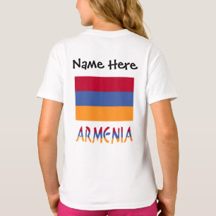 Armenische und armenische Flagge mit Ihrem Namen T-Shirt