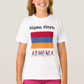 Armenische und armenische Flagge mit Ihrem Namen T-Shirt (Vorderseite)