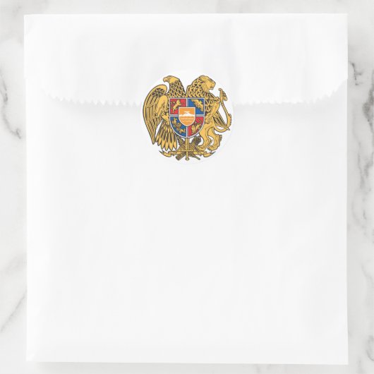 Armenische Wappen-Aufkleber Runder Aufkleber (Tasche)