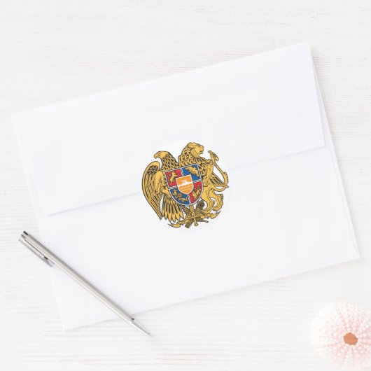 Armenische Wappen-Aufkleber Runder Aufkleber (Umschlag)