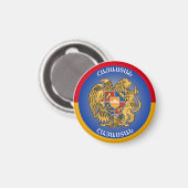Armenische Wappen-Zirkelform Magnet (Vorderseite/Rückseite)
