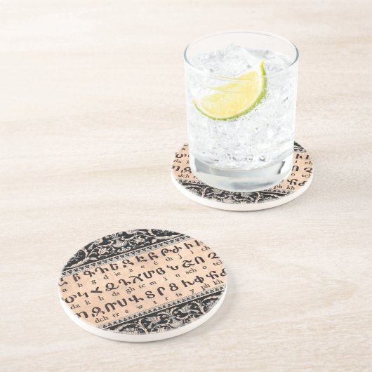 Armenischer Alphabet-Untersetzer Getränkeuntersetzer (Seite)