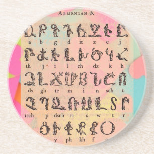 Armenischer Alphabet-Untersetzer Sandstein Untersetzer
