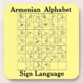 Armenischer Alphabet-Zeichensprache-Untersetzer Getränkeuntersetzer (Vorderseite)