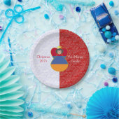 Armenischer Engel Schwarzes Haar mit Fahne verklei Pappteller (Party)