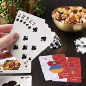 Armenischer Engel Schwarzes Haar mit Fahne verklei Spielkarten (In Situ)