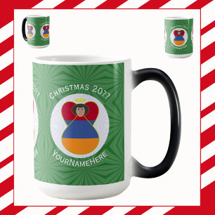 Armenischer Engel Weihnachtsflagge Personalisiert  Verwandlungstasse
