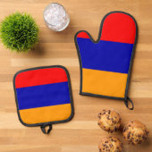 Armenischer Mitt- und Pottbesitzer der Flagge Ofenhandschuh & Topflappen-Set (Oben Unten)