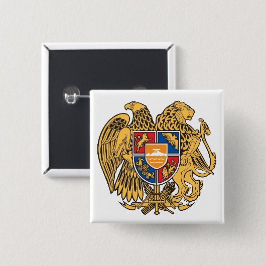 Armenischer Wappen-Button Button (Vorne & Hinten)