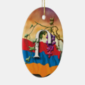 Armenisches Alphabet-Initialen "bezüglich" der Keramikornament (Rechts)