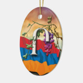 Armenisches Alphabet-Initialen "bezüglich" der Keramikornament (Links)