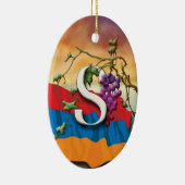 Armenisches Alphabet-Initialen "Dyun" Verzierung Keramikornament (Rechts)