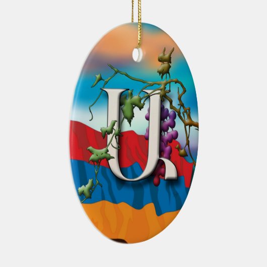 Armenisches Alphabet-Initialen "Iyp" Verzierung Keramikornament (Rechts)