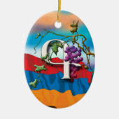 Armenisches Alphabet-Initialen-"Kim" Verzierung Keramik Ornament (Vorne)