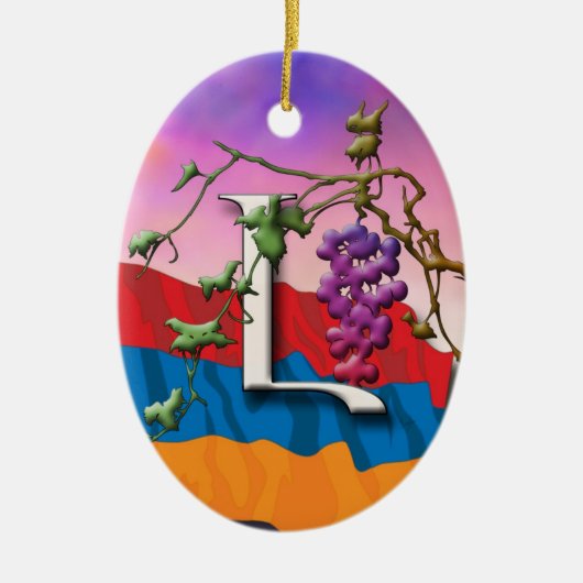 Armenisches Alphabet-Initialen "Lyun" Verzierung Keramikornament (Vorne)