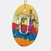 Armenisches Alphabet-Initialen-"Mann-" Verzierung Keramikornament (Links)