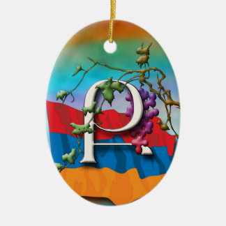 Armenisches Alphabet-Initialen "Qe" Verzierung Keramik Ornament