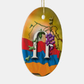 Armenisches Alphabet-Initialen-"Ra-" Verzierung Keramikornament (Rechts)