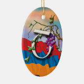 Armenisches Alphabet-Initialen "Sha" Verzierung Keramikornament (Rechts)