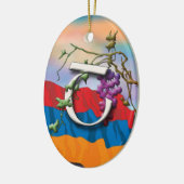 Armenisches Alphabet-Initialen "Sha" Verzierung Keramikornament (Links)