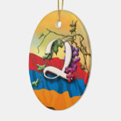 Armenisches Alphabet-Initialen "Tsa" Verzierung Keramikornament (Links)