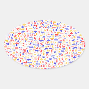 Armenisches Alphabet Ovaler Aufkleber