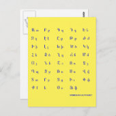 Armenisches Alphabet Postkarte (Vorne/Hinten)