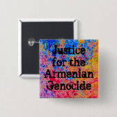 Armenisches Button gegen Völkermord (Vorne & Hinten)