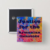 Armenisches Button gegen Völkermord (Vorne & Hinten)