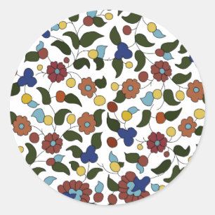Armenisches kleines Blumenmuster Runder Aufkleber