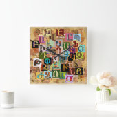 Armenisches strukturelles Alphabet Große Wanduhr (Zuhause)