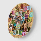 Armenisches strukturelles Alphabet Große Wanduhr (Winkel)