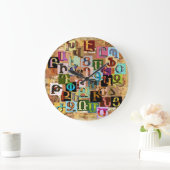 Armenisches strukturelles Alphabet Große Wanduhr (Zuhause)