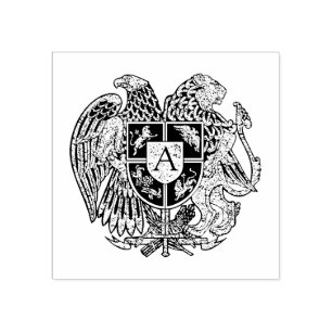 Armenisches Wappen Monogramm Gummistempel