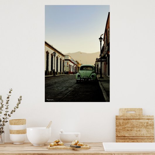 Armenta y Lopez Straße Oaxaca. Poster (Küche)