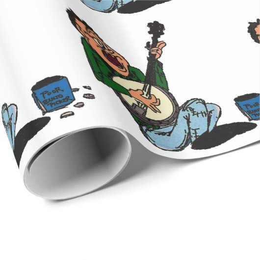 Armer Banjo-Pflücker Geschenkpapier (Rolleneckpunkt)